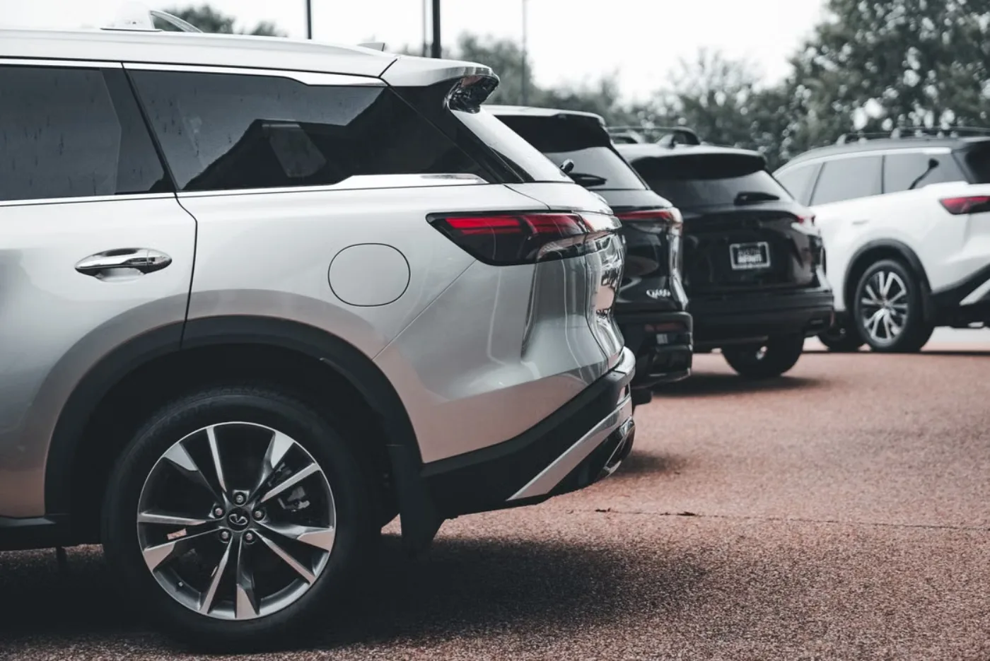 Row of parked cars in a lot